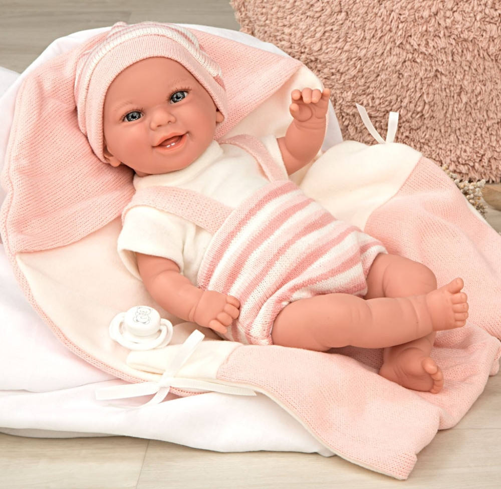 Arias kūdikėlis su pleduku rožinė 35 cm