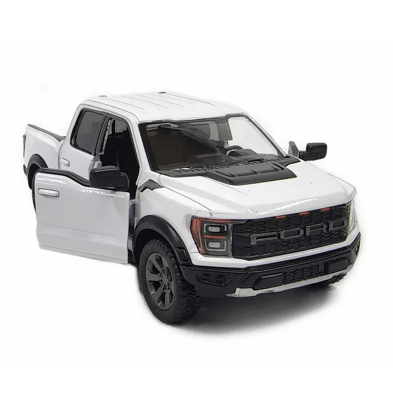 KiNSMART automobilis 2022 Ford F-150 Raptor baltas