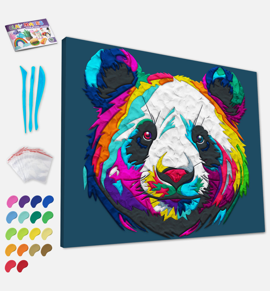 Splat Planet paveikslas iš modelino Panda 30x40cm