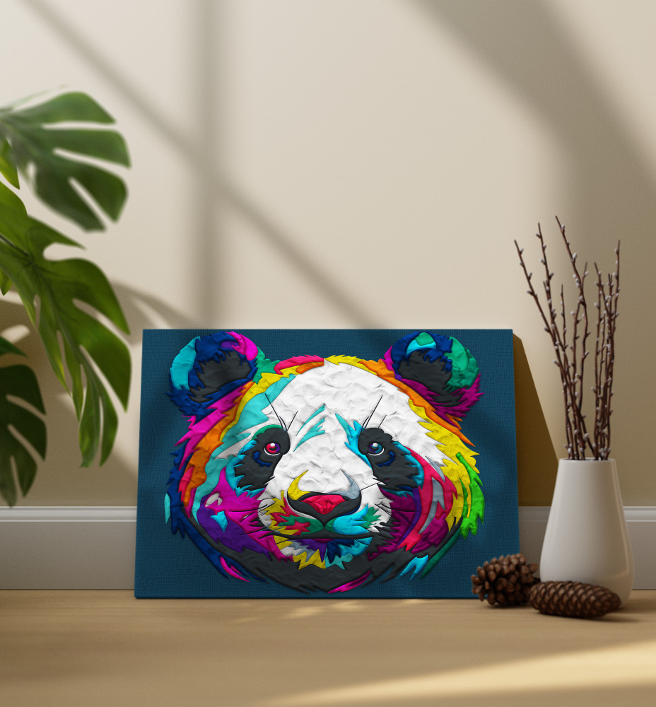 Splat Planet paveikslas iš modelino Panda 30x40cm