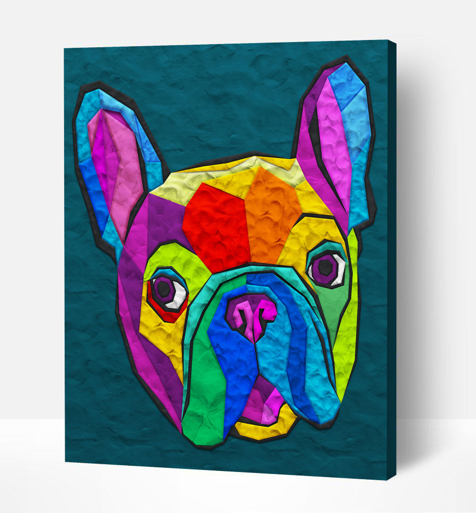 Splat Planet paveikslas iš modelino Prancūzų Buldogas 30x40cm