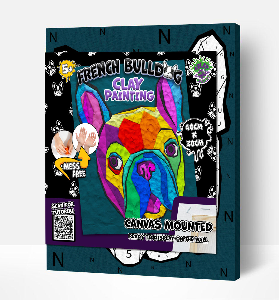 Splat Planet paveikslas iš modelino Prancūzų Buldogas 30x40cm