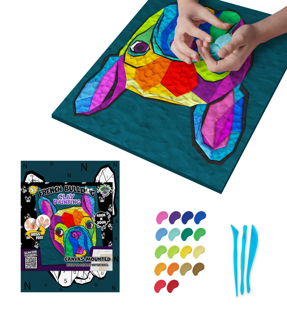 Splat Planet paveikslas iš modelino Prancūzų Buldogas 30x40cm