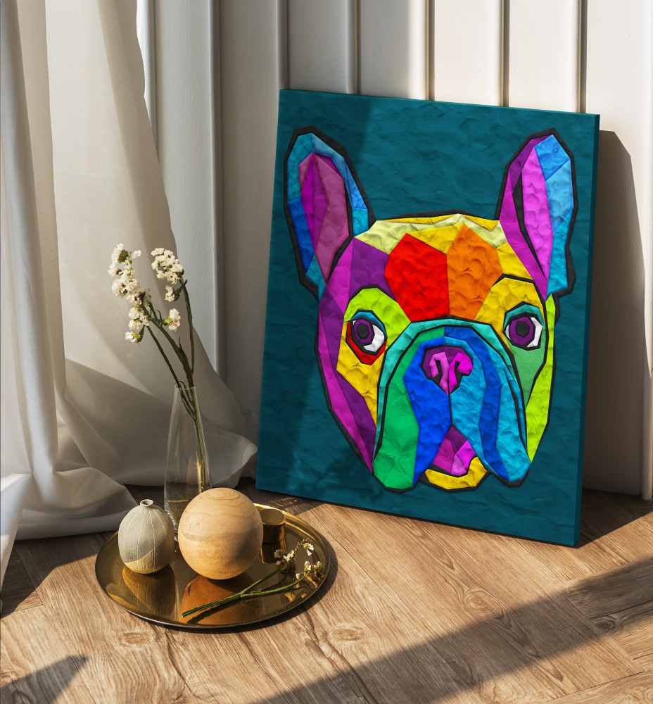 Splat Planet paveikslas iš modelino Prancūzų Buldogas 30x40cm