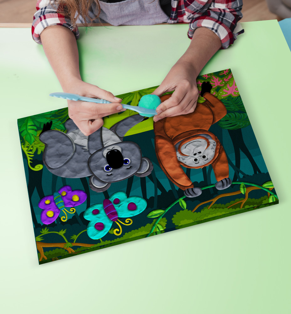 Splat Planet paveikslas iš modelino Džiunglės 30x40cm