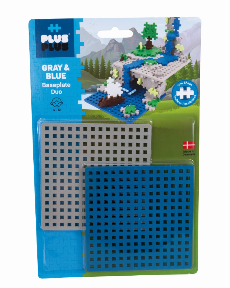 Plus Plus konstruktoriaus pagrindas mėlyna ir pilka 2 vnt