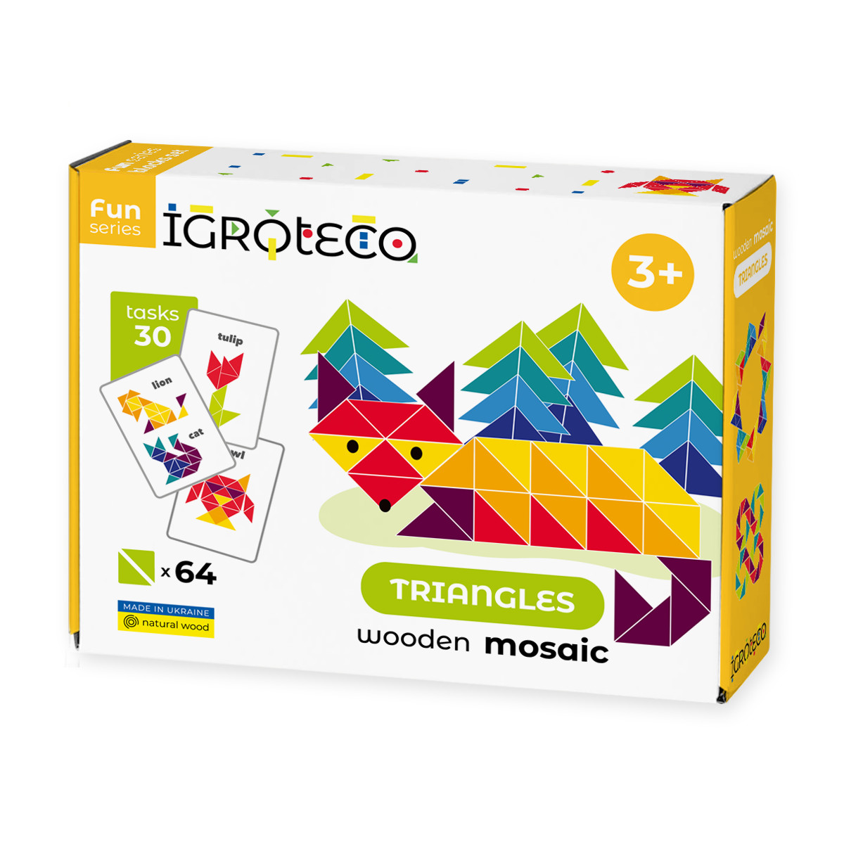 Igroteco Medinė trikampių mozaika 64 det