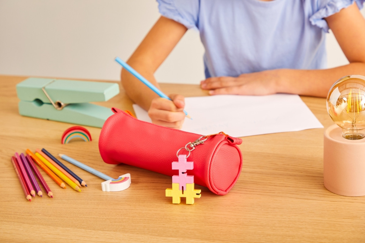 Plus Plus HEXEL DUO raktų pakabukas pastelinė geltona/rožinė