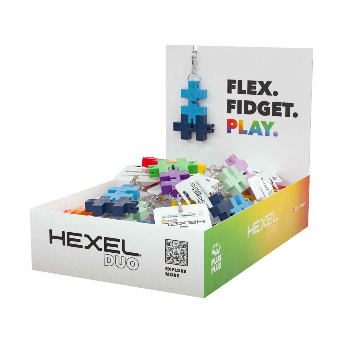 Plus Plus HEXEL DUO raktų pakabukas pastelinė geltona/rožinė