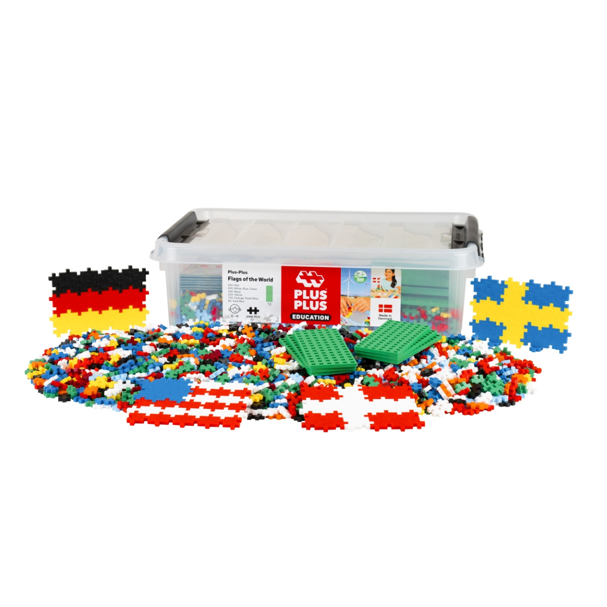 Plus Plus edukacinė dėžė Pasaulio Vėliavos 2400 det