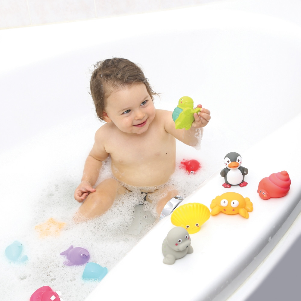 LUDI maudymosi žaislų komplektas Jūros gyvūnai 12 vnt