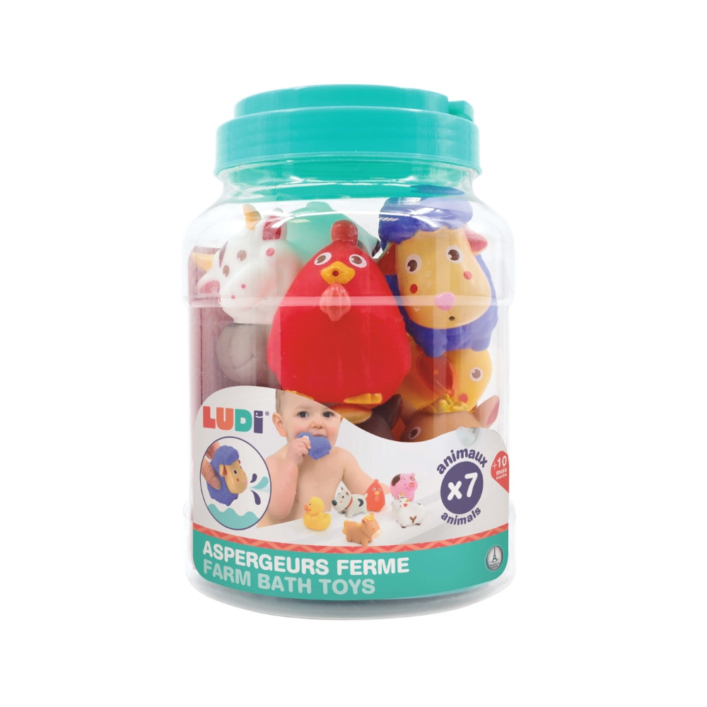 LUDI maudymosi žaislų komplektas Ūkio gyvūnai 7 vnt