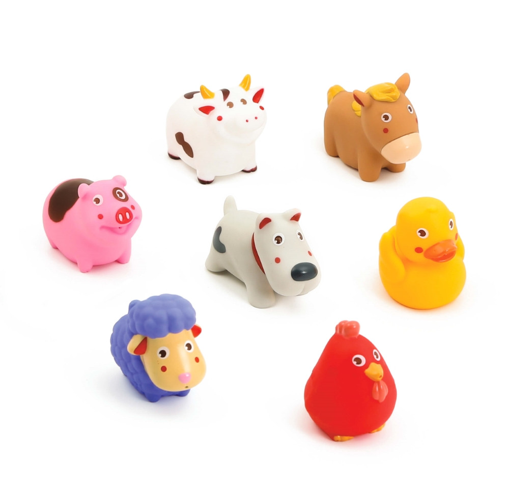 LUDI maudymosi žaislų komplektas Ūkio gyvūnai 7 vnt