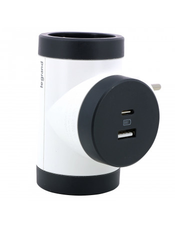 Å akotuvas + USB A + USB C tipo jungtys Legrand 694522 (2 vietÅ³)