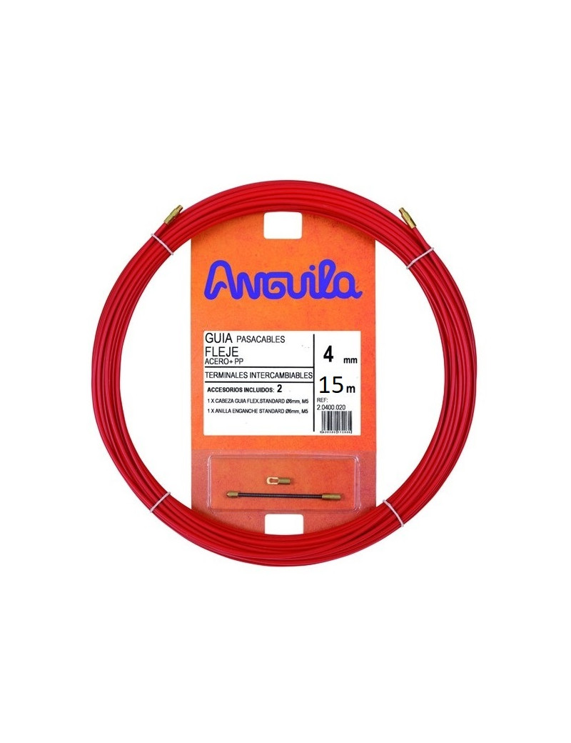 Kabelio pratraukÄjas (15m, 4mm, raudonas, plieninis)