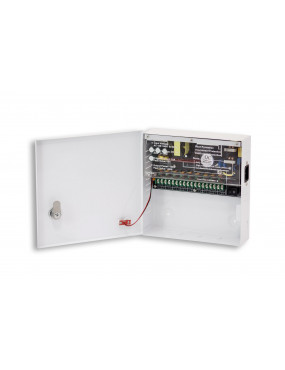 Maitinimo blokas su korpusu PowerBubble PBWD1210-09C (10A/12V, 9 iÅ¡Äjimai su saug.)