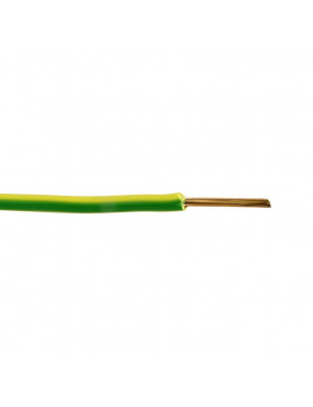 Elpar H07V-U (YDY) 1x2.5 mm2 vienagyslis laidas (monolitinis, geltonas / Å¾alias, 1 m)