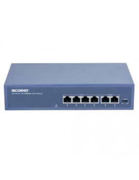 6 prievadÅ³ komutatorius Acorid CS1106P (4 PoE, 2 Uplink)