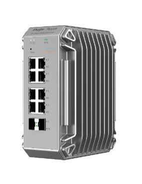 8 prievadÅ³ industrinis komutatorius Ruijie Reyee RG-NIS3100-8GT4SFP-HP (Valdomas, 8 x PoE+)