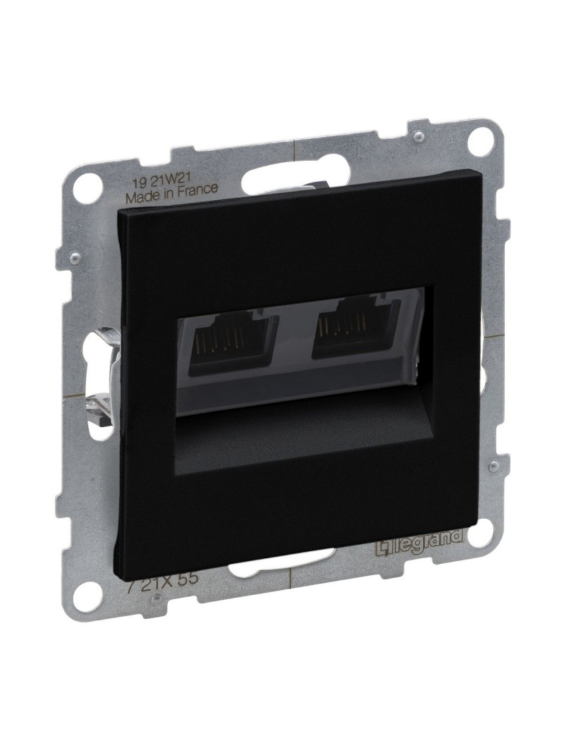 Juodas 2x RJ45 UTP 6A lizdas SUNO Legrand 721455