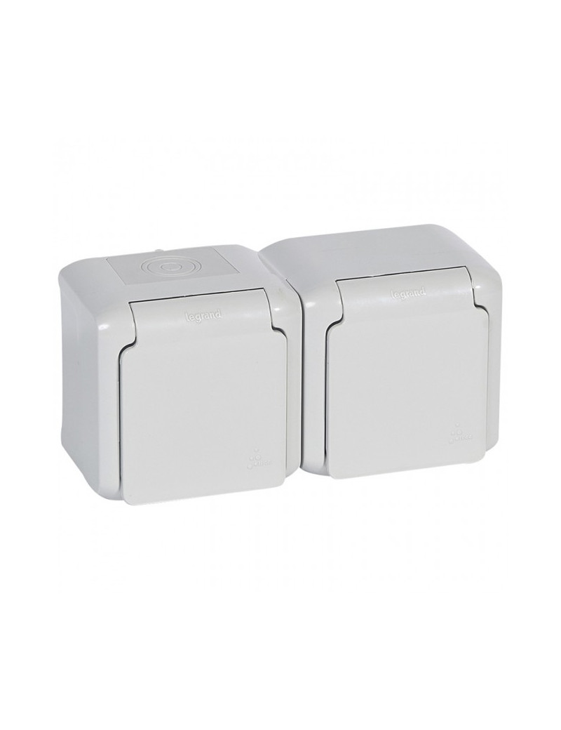 Dvivietis virÅ¡tinkinis kiÅ¡tukinis lizdas su Ä¯Å¾eminimu Forix Legrand 782394 (pilka)