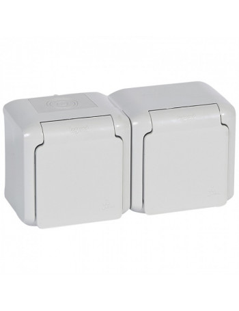 Dvivietis virÅ¡tinkinis kiÅ¡tukinis lizdas su Ä¯Å¾eminimu Forix Legrand 782394 (pilka)