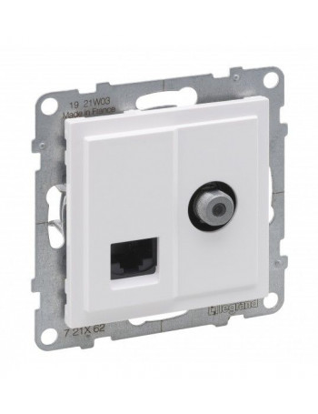 TV / UTP 6 lizdas Niloe Step Legrand 863177 (baltas)