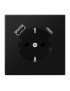 KiÅ¡tukinis lizdas su USB+USB-C  JUNG LS1520-15CASWM (juodas, matinis, 16A/250V)