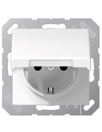 KiÅ¡tukinis lizdas su dangteliu JUNG AS AS1520KLWW (baltas, 16A/250V)