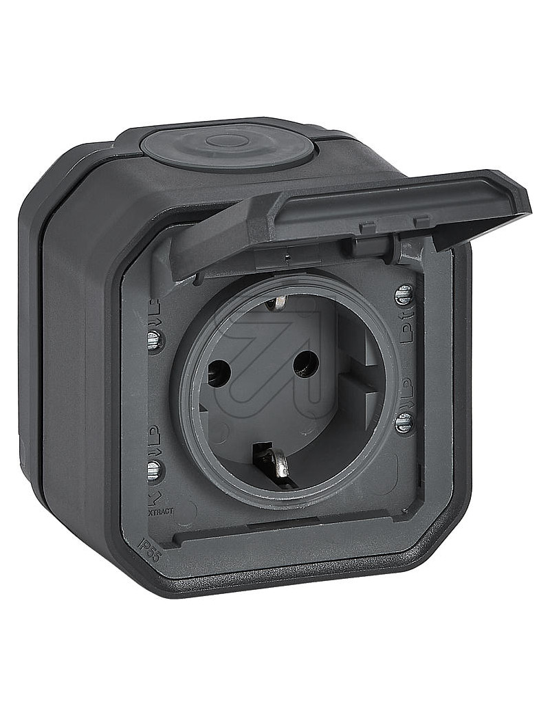 VirÅ¡tinkinis 1vt. kiÅ¡tukinis lizdas Plexo Legrand 069799L (IP55, juodas, su Ä¯Å¾eminimu)