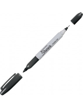 Permanentinis markeris Sharpie Twin Tip 09-811100 (Juodas, 1mm / 0.5mm dvipusis)