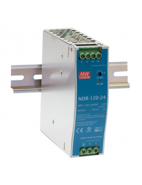 Impulsinis maitinimo Å¡altinis 24V 120W 5A, tvirtinamas ant DIN bÄgio, MEAN WELL, NDR-120-24