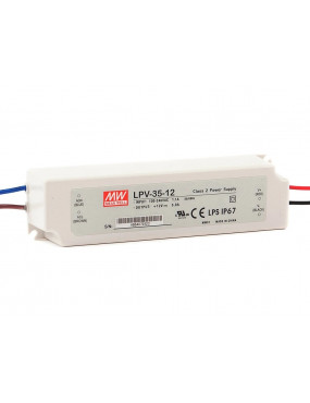 Impulsinis maitinimo Å¡altinis LED 12V 36W 3A IP67, Mean well, LPV-35-12