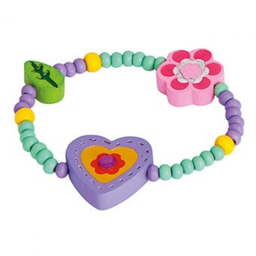 Apyrankė su mediniais karoliukais Širdutė