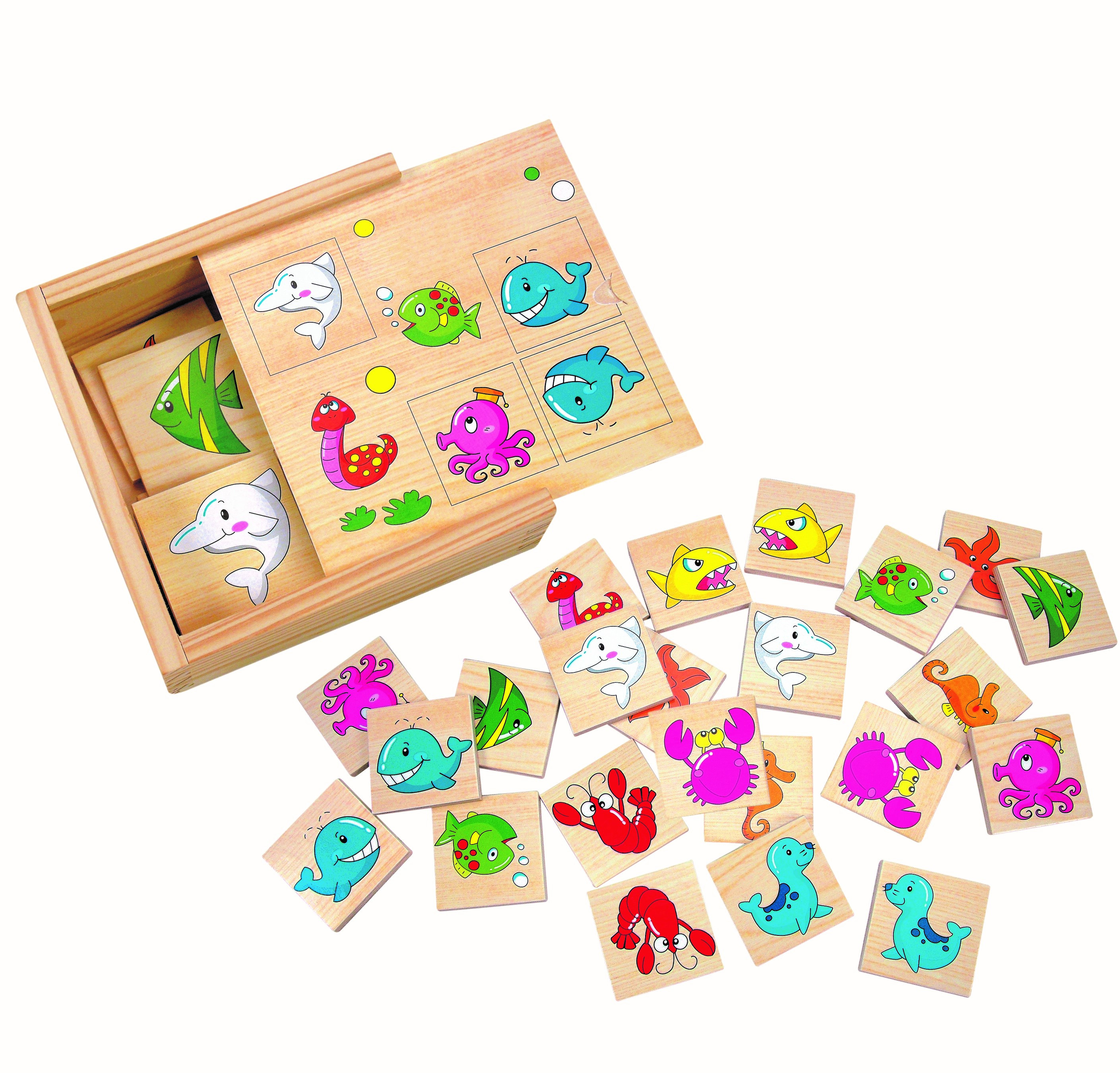 Atminties lavinimo žaidimas - MEMO Jūros gyvūnai  3+