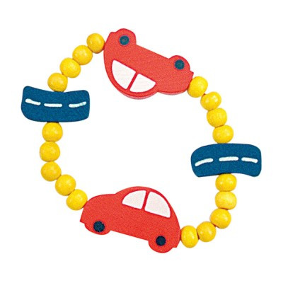 Apyrankė su mediniais karoliukais Automobiliukai