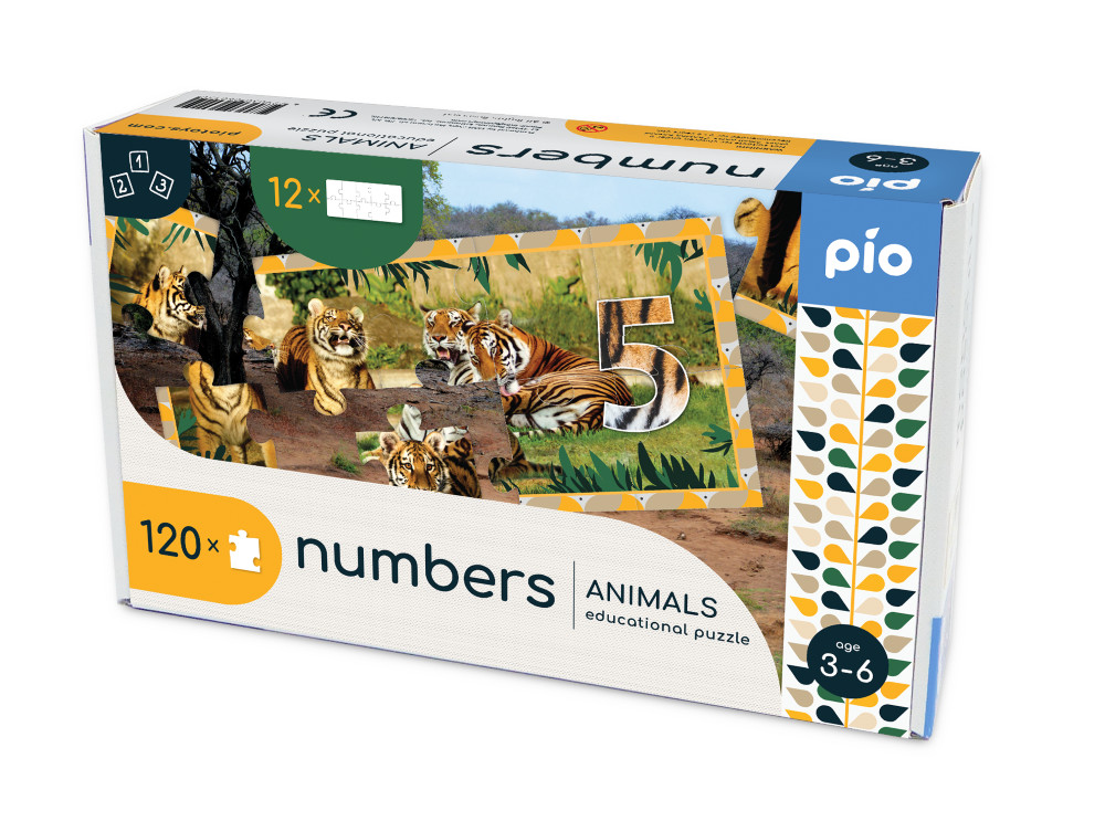 Lavinanti dėlionė NUMBERS - ANIMALS 3-6 metų vaikams