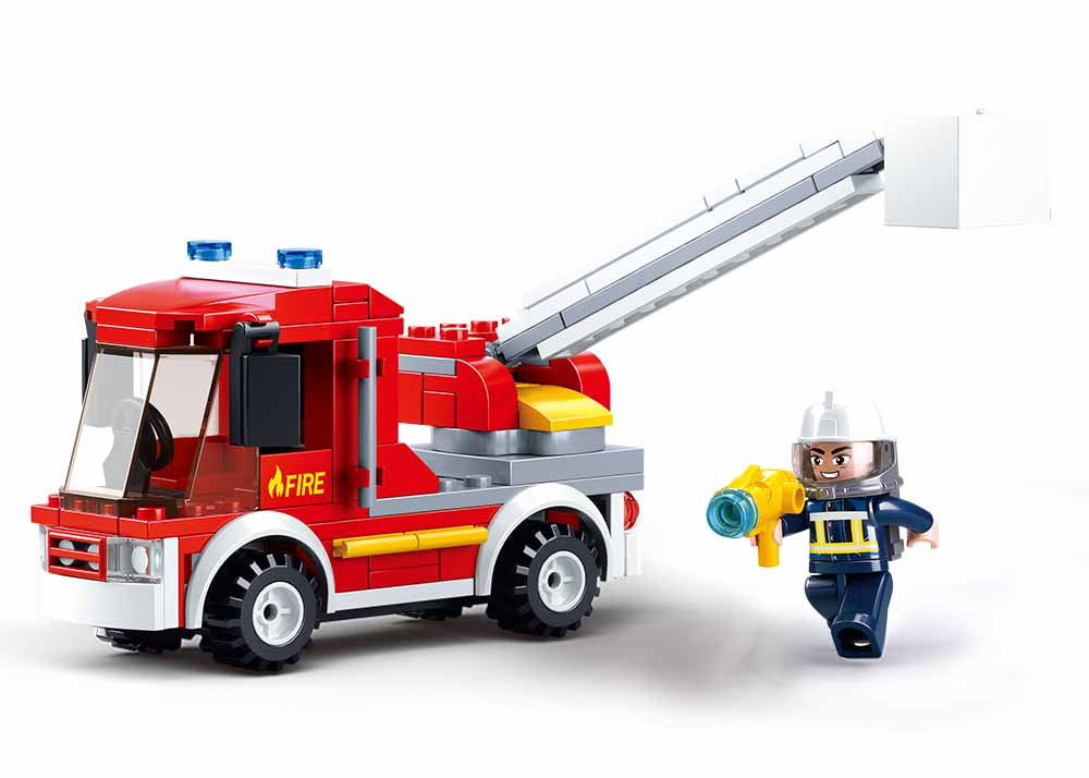 Sluban konstruktorius Ugniagesių mažasis automobilis 136 vnt