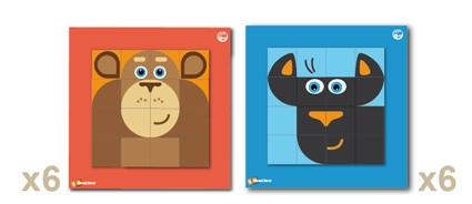 SEPP magnetinių mozaikų rinkinys Gyvūnai 6 vaikams