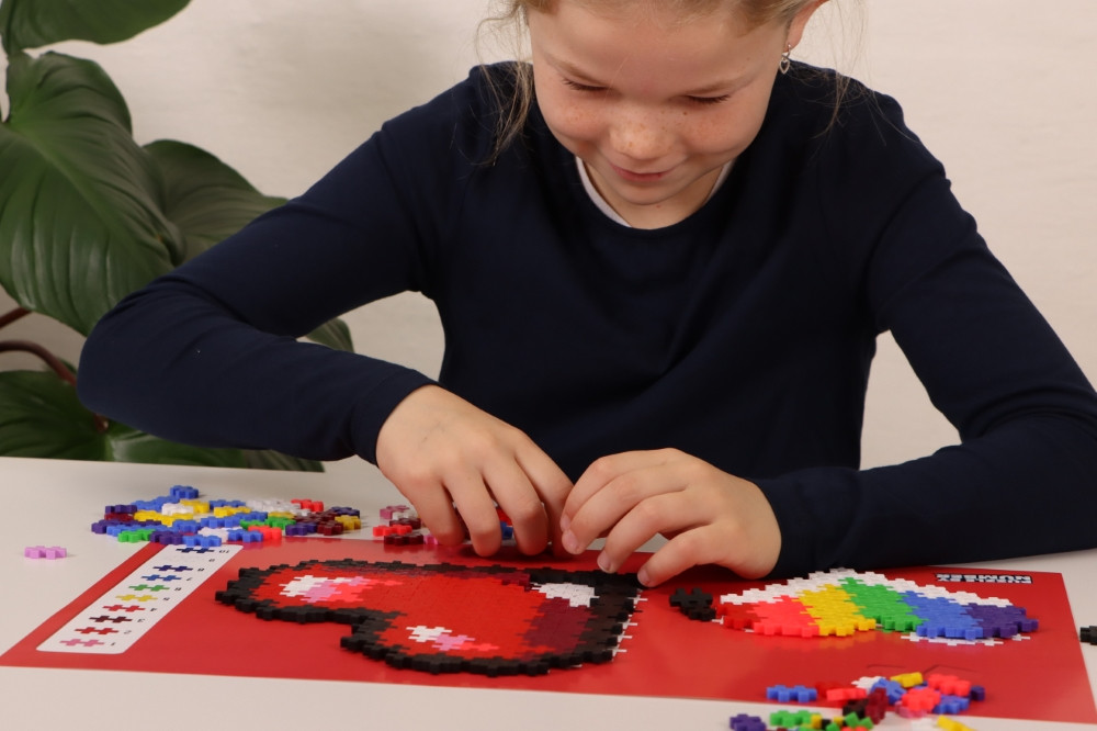 Plus Plus dėlionė pagal skaičius ŠIRDELĖS 250 det