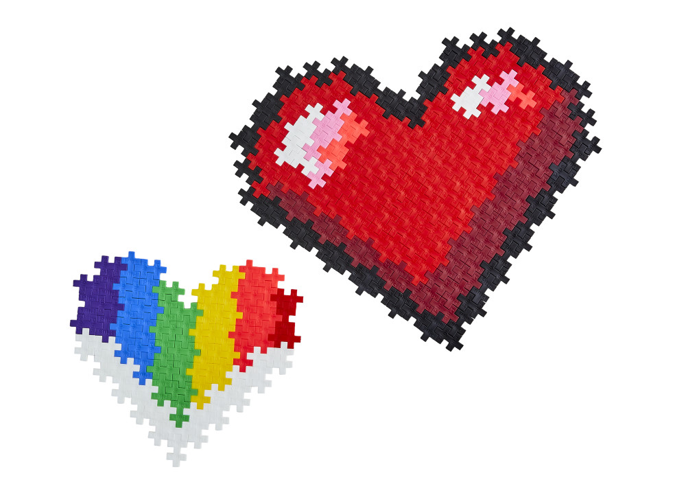 Plus Plus dėlionė pagal skaičius ŠIRDELĖS 250 det