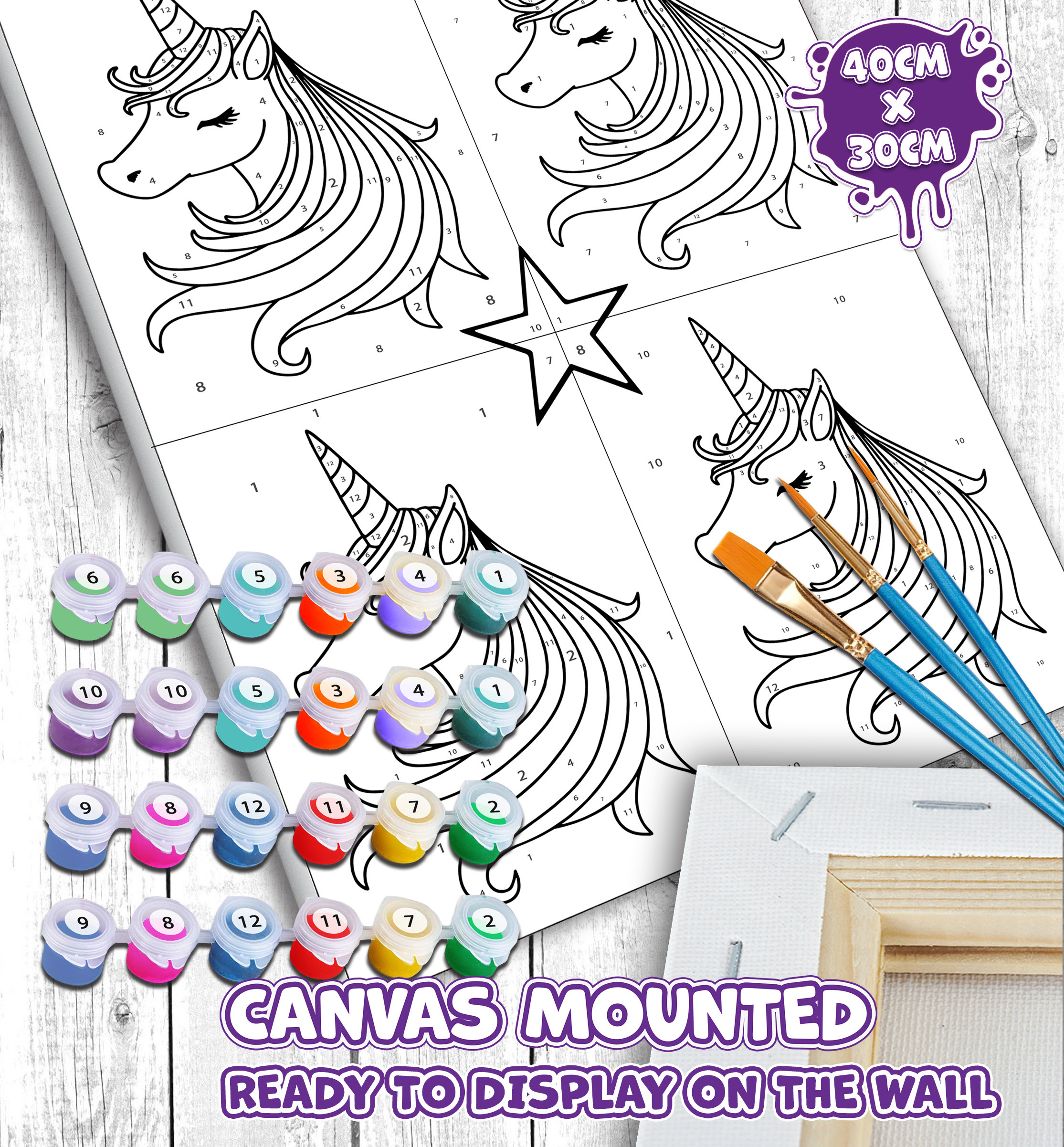 Splat Planet tapyba pagal skaičius POP VIENARAGIS 30x40 cm