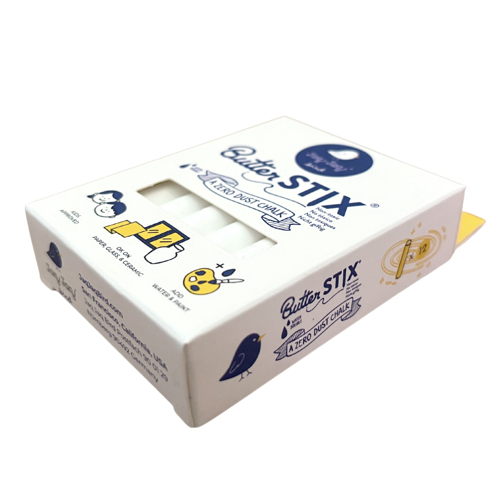 Jaq Jaq Bird kreidelės baltos spalvos 12 vnt