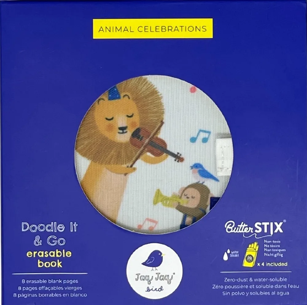 Jaq Jaq Bird mini knyga su netepančiomis kreidelėmis Liūtas