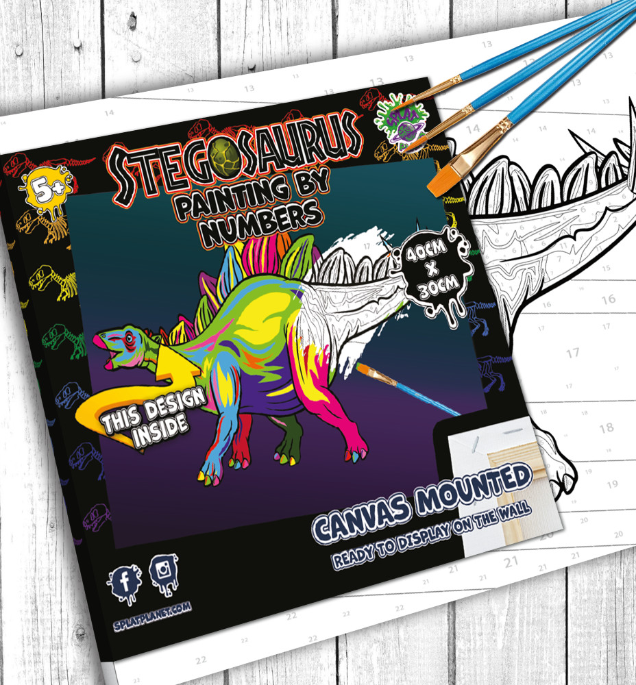 Splat Planet tapyba pagal skaičius STEGOZAURAS 30x40 cm