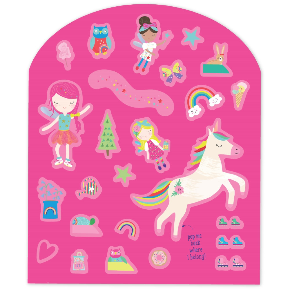 Rinkinys su daugkartiniais lipdukais Vaivorykštės fėja