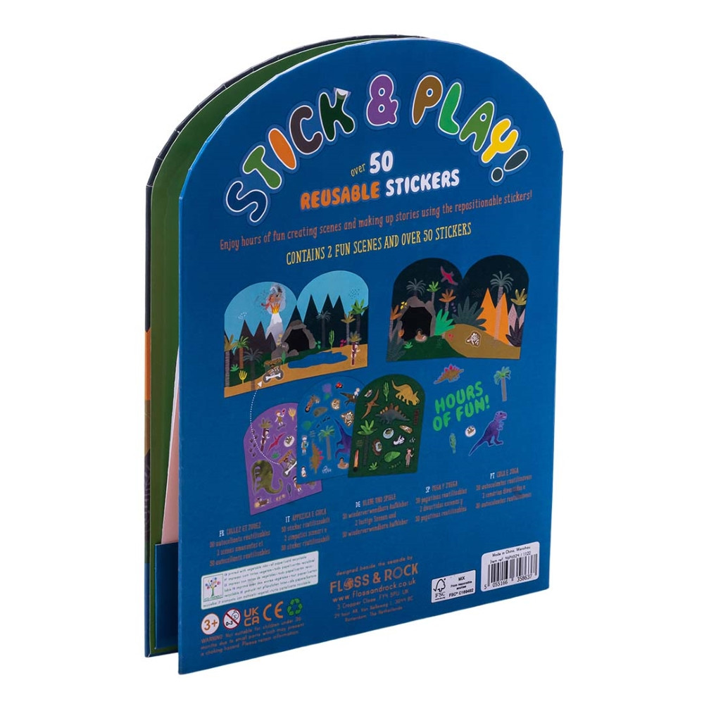 Rinkinys su daugkartiniais lipdukais Dinozaurai