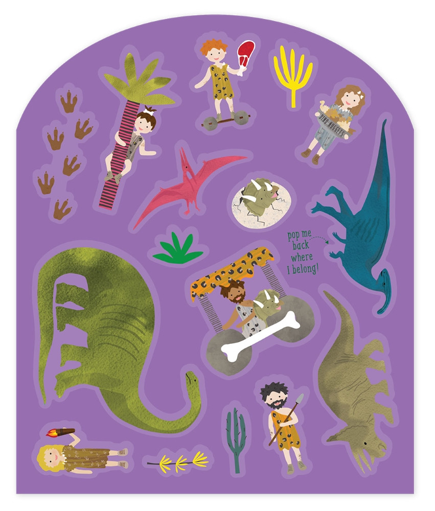 Rinkinys su daugkartiniais lipdukais Dinozaurai