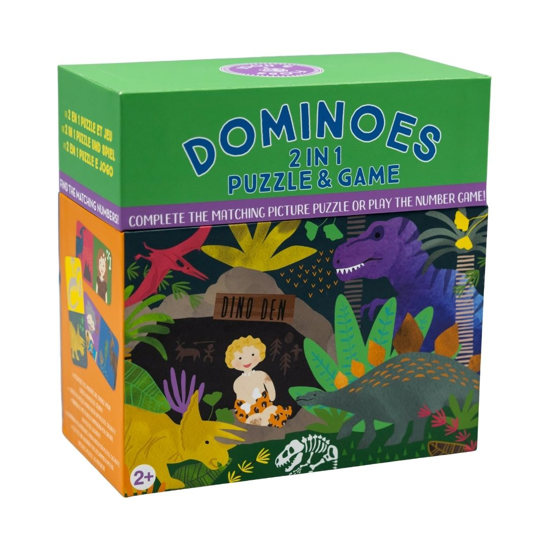 Žaidimas domino-dėlionė 2in1 Dinozaurai