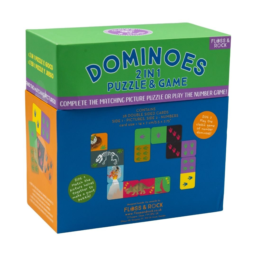Žaidimas domino-dėlionė 2in1 Dinozaurai